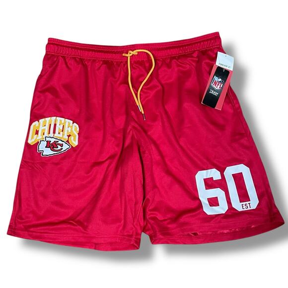 NFL Team Apparel Kansas City Chiefs Mens Size XXL Mesh Shorts Red 2XL Forever21 - Picture 2 of 14